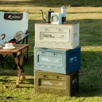 캠핑 아웃도어 피크닉 대용량 차량용 트렁크 수납함 접이식 사이드 오픈 다용도 수납함