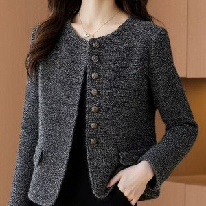 작은 샤넬 스타일 모직 여성 코트 봄 가을 올해 인기 폭발 고급 상급 명문 여성 품격 고급 센스 맨위