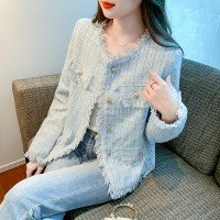 스팟 새로운 한국어 버전 작은 향기 여성 코트 고급 센스 틈새 시장 기질 와일드 느슨한 외부