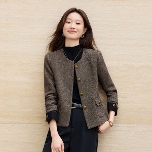 숙녀 품격 싱글 줄 버튼 여성 코트 2025 년 가을 새로운 패션 미니멀리즘 다용도 출퇴근 작은 키 맨위