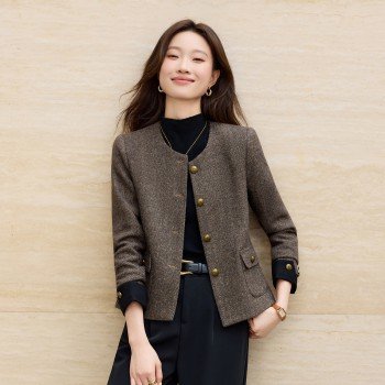 숙녀 품격 싱글 줄 버튼 여성 코트 2025 년 가을 새로운 패션 미니멀리즘 다용도 출퇴근 작은 키 맨위