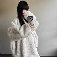 환경 보호 모피 새로운 여성 코트 구름 돌 폭스 박쥐 소매 모피 하나 목도리 게으른 바람 프로필 모양 겨울 외투