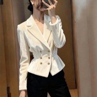 화이트 벨벳 여성 코트 가을 겨울 고급 품격 의류