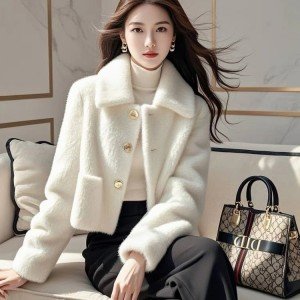 모피 여성 코트 쇼트 스타일