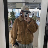 한국 스타일 캐시미어 보온 재킷