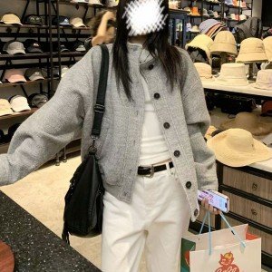 아메리칸 레트로 스탠드 칼라 재킷 여학생 가을 루즈핏 다용도 캐주얼 야구 유니폼