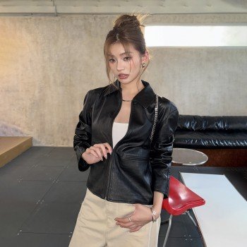 2025 가을 겨울 가죽 재킷 레트로 품격 pu 오토바이 재킷