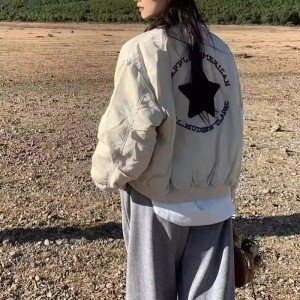 아메리칸 레트로 야구 유니폼 여성 코트