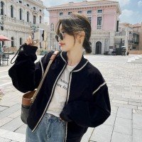 2025 새로운 두꺼운 레트로 야구 유니폼 가을 겨울철 한국 스타일 다용도 슬림해 보이는 작은 샤넬 스타일 재킷 여성 코트