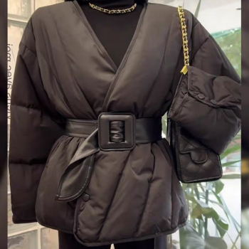 2025 겨울 의류 보온 두꺼운 V넥 면 옷 재킷