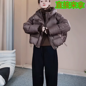  다운 재킷 여자 작은 남자 겨울 후드 외투