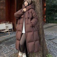 한국 버전 높은 품질 다운 재킷 여자 긴 섹션