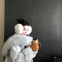 모피 칼라 90 화이트 덕 다운 재킷