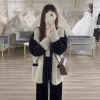 니트 스웨터 여성 코트 ovresize 