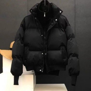  페이크 레이어드 겨울 의류 패치워크 면 의류 남녀공용 보온 방풍 패딩 재킷 