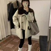 한국 뉴스타일 패션 루즈핏 슬림 중간 길이 Parker 다운 재킷