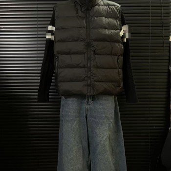 2025FW 뉴 패치워크 다운 재킷 스탠드 칼라 재킷 다운