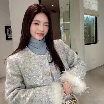 샤넬 스타일 여성 코트 2025 뉴 오리털 자켓