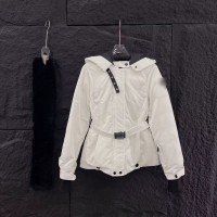 후드 지퍼 스키복 벨트 포함 모피 칼라