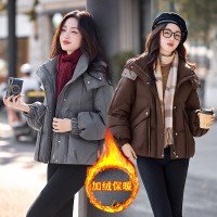 패션 캐주얼 후드 숏 스타일 다운 재킷 여성 2025 보온 화이트 구스다운 재킷