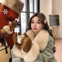 안나 데님 Parker 구스다운 폭스퍼 모피 재킷 2025