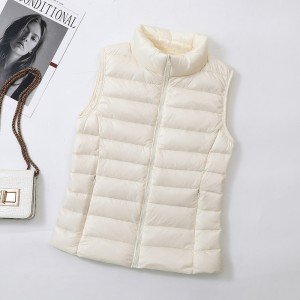 얇고 가벼운 구스다운 경량 패딩 겨울 오리털 보온 조끼 자켓