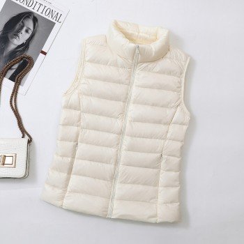 얇고 가벼운 구스다운 경량 패딩 겨울 오리털 보온 조끼 자켓