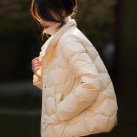 95 화이트 구스다운 숏 스타일 다운 재킷 여성 2025 겨울 뉴 열 저장 따뜻한 패딩