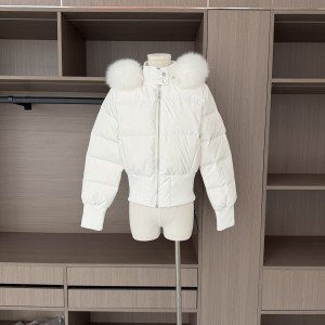 맞춤 버블 화이트 여성 90 화이트 구스 다운 패딩 100%폭스퍼