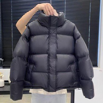 숏 화이트 구스다운 패딩 재킷