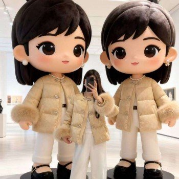 폭스퍼 화이트 구스다운 여성 패딩 재킷 