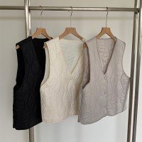 구스다운 양모 베스트 루즈핏 여성 조끼