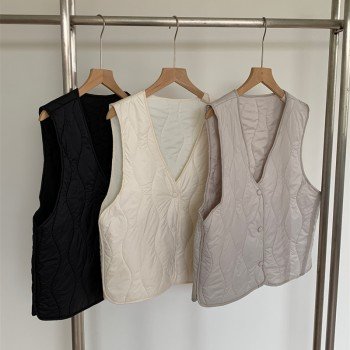 구스다운 양모 베스트 루즈핏 여성 조끼