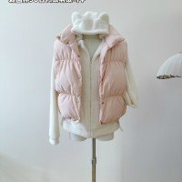 라스베리 구스다운 여성 조끼 새로운 외출용 보온 조끼 자켓