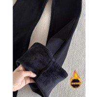 검정색 부츠컷 청바지 겨울 하이웨이스트 신축성 슬림해 보이는 긴 바지