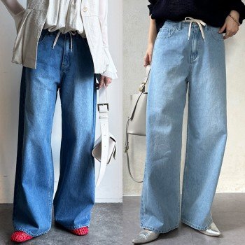 와이드 레깅스 바지 탄력성 청바지