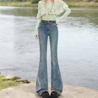 2025 한국 동대문 출시 전 1차 완판 나팔 청바지 여성