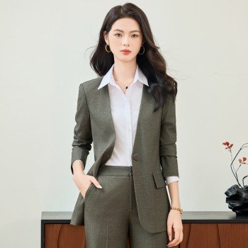 고급 경력 세트 여성 봄 가을 품격 패션 대학생 면접 긍정적 인 로드 중 정장 영업 부서 비즈니스 작업복