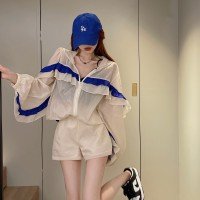 션 정장 여름 자외선 차단제 외투 반바지 투피스 세트