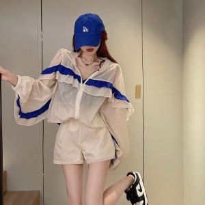 션 정장 여름 자외선 차단제 외투 반바지 투피스 세트