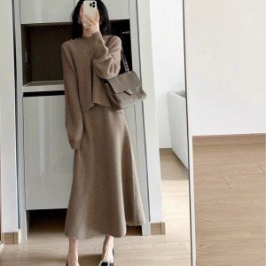 가을 겨울 고급 센스 프랑스어 캄파넬라 세과 슈트 치마 투피스 슈트 셋트