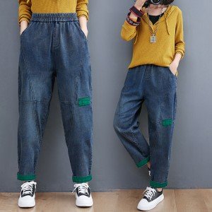 2026 루즈핏 빅 사이즈 무릎 패치워크 슬림 워싱 청바지 M-2XL