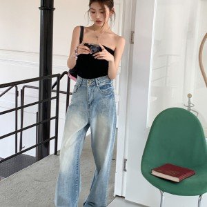 봄 여름 가을 뉴레트로 와이드 청바지 S-2XL