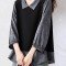 빅 사이즈 카라 패치워크 루즈핏 셔츠 L-5XL