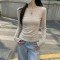 280g 캐시미어 혼방 라운드넥 여성 티셔츠 S-XL