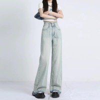 높은 허리 스트레이트 여름 가을 도핑 청바지 S-4XL