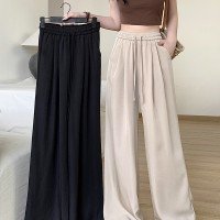 펌프 로프 허리밴딩 와이드 레그 팬츠 M-4XL