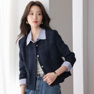 26 가을 겨울 페이크 레이어드 카라 루즈핏 여성 자켓 S-XL