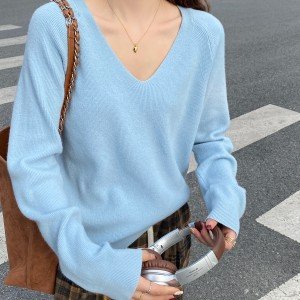 V넥 니트웨어 스웨터 프리사이즈