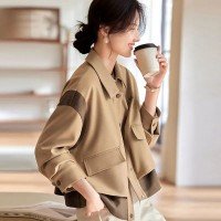 대비 컬러 스티칭 여성 자켓 S-3XL